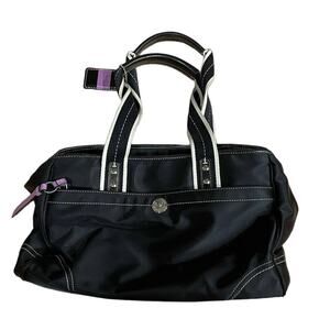 Coach black and lavender tote vintage